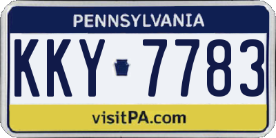 PA license plate KKY7783