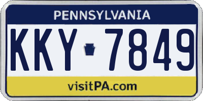 PA license plate KKY7849