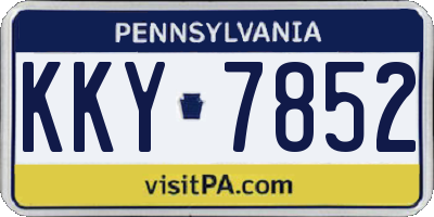 PA license plate KKY7852