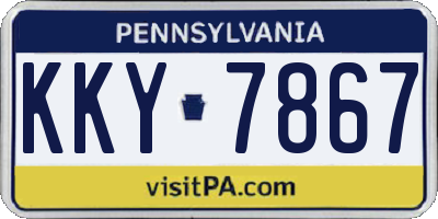 PA license plate KKY7867