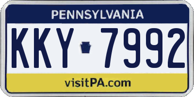 PA license plate KKY7992