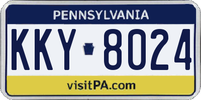 PA license plate KKY8024