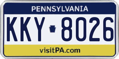PA license plate KKY8026