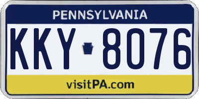 PA license plate KKY8076