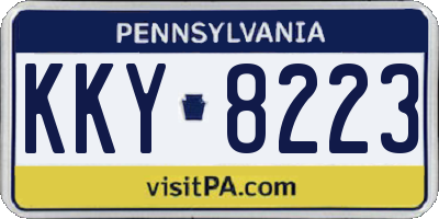 PA license plate KKY8223