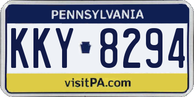 PA license plate KKY8294