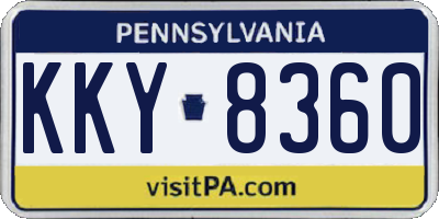 PA license plate KKY8360