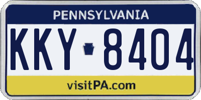 PA license plate KKY8404