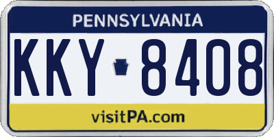 PA license plate KKY8408