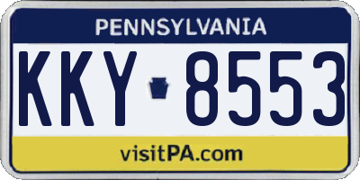 PA license plate KKY8553