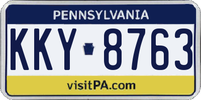 PA license plate KKY8763