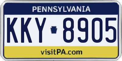 PA license plate KKY8905