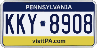 PA license plate KKY8908