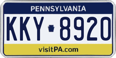 PA license plate KKY8920
