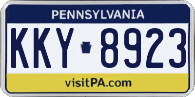 PA license plate KKY8923