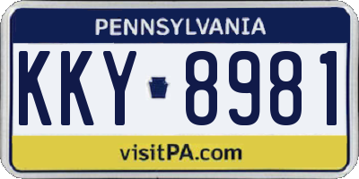 PA license plate KKY8981