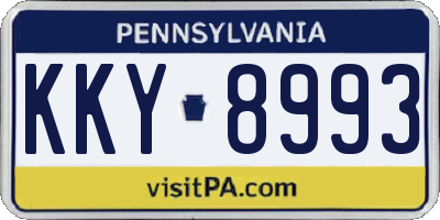 PA license plate KKY8993