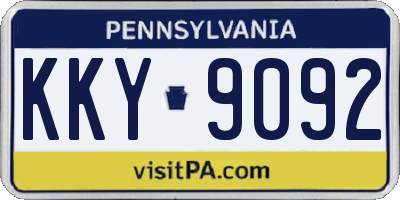 PA license plate KKY9092