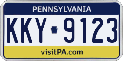 PA license plate KKY9123