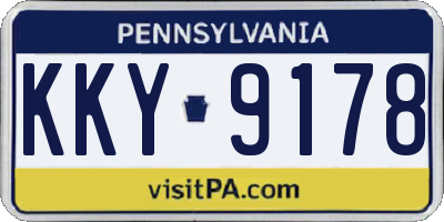 PA license plate KKY9178