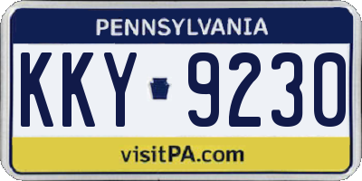 PA license plate KKY9230