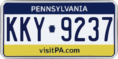 PA license plate KKY9237