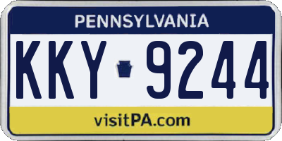 PA license plate KKY9244