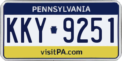PA license plate KKY9251