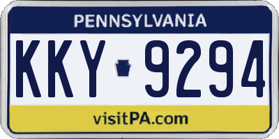 PA license plate KKY9294