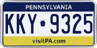 PA license plate KKY9325