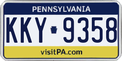 PA license plate KKY9358