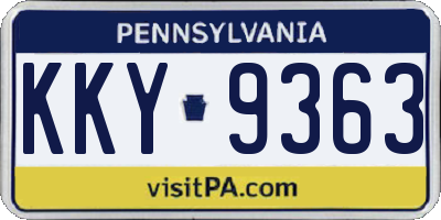 PA license plate KKY9363