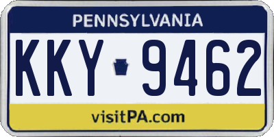 PA license plate KKY9462