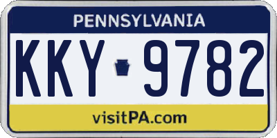PA license plate KKY9782