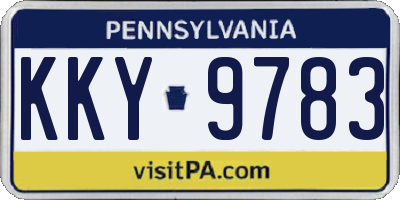 PA license plate KKY9783