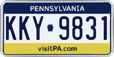 PA license plate KKY9831