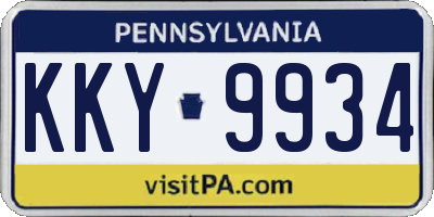 PA license plate KKY9934