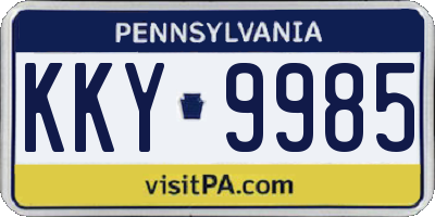 PA license plate KKY9985