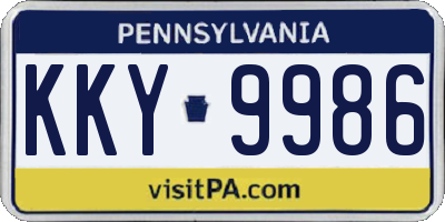 PA license plate KKY9986
