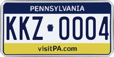 PA license plate KKZ0004