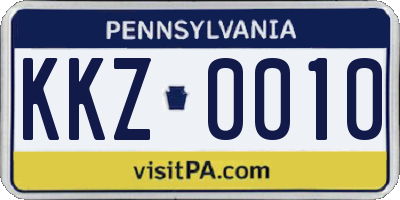 PA license plate KKZ0010