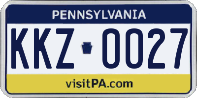PA license plate KKZ0027