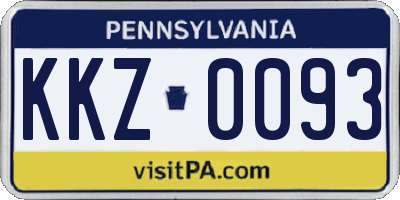 PA license plate KKZ0093