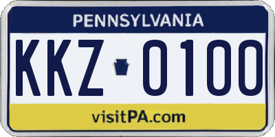 PA license plate KKZ0100