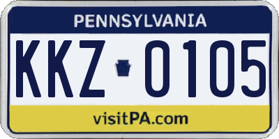 PA license plate KKZ0105