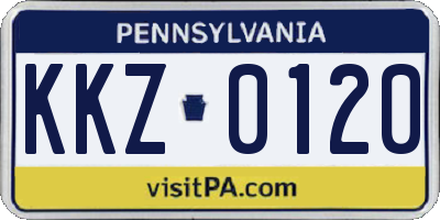 PA license plate KKZ0120