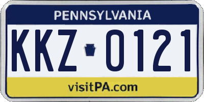 PA license plate KKZ0121