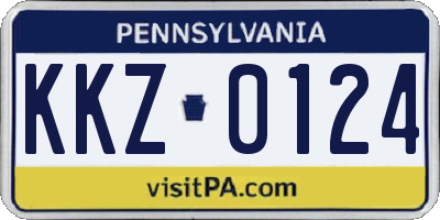PA license plate KKZ0124