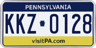 PA license plate KKZ0128