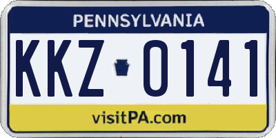 PA license plate KKZ0141